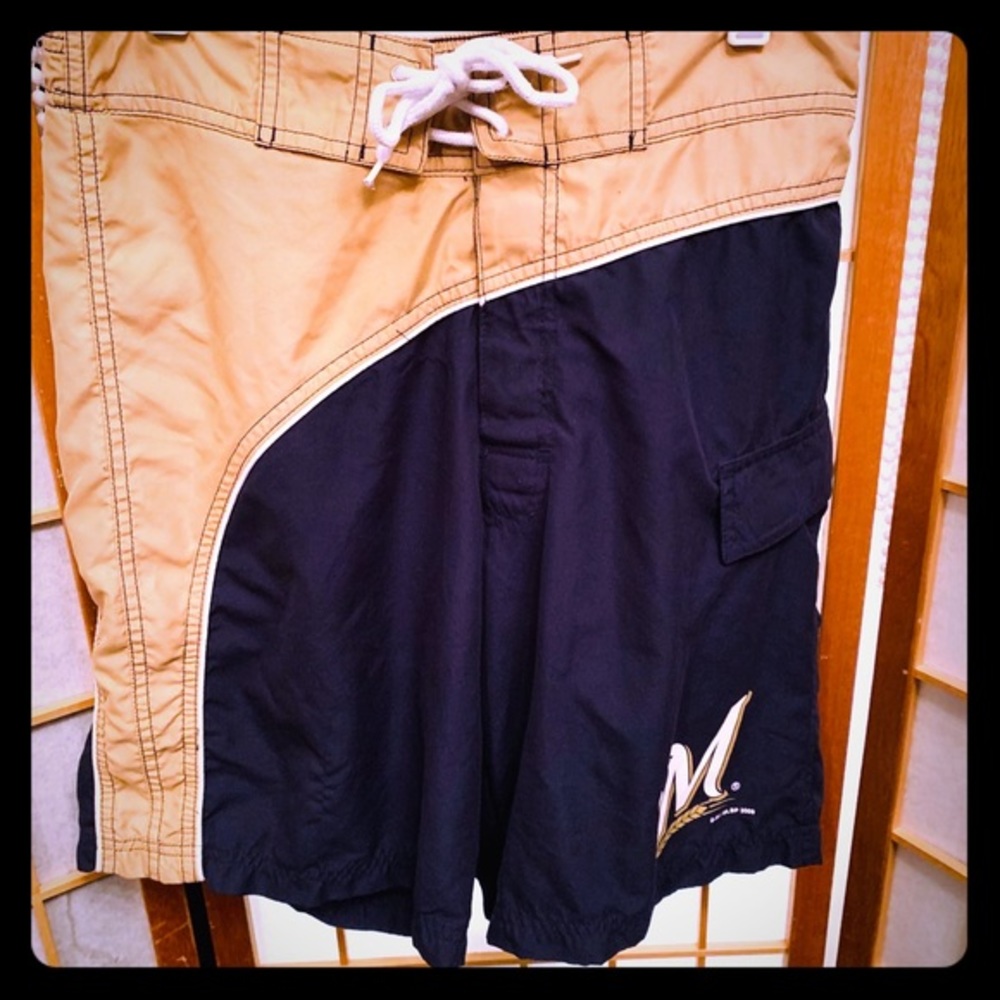 MLB Milwaukee Brewers G-III Swim Trunks